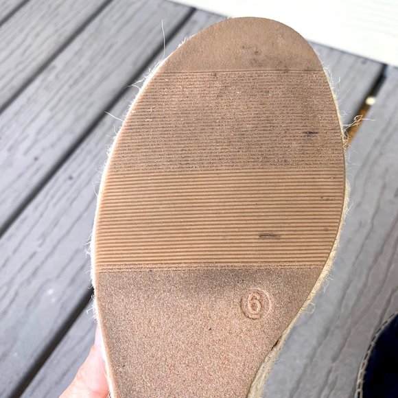 GAP Suede Black Boho Espadrille Wedge Size 6 - Picture 7 of 7